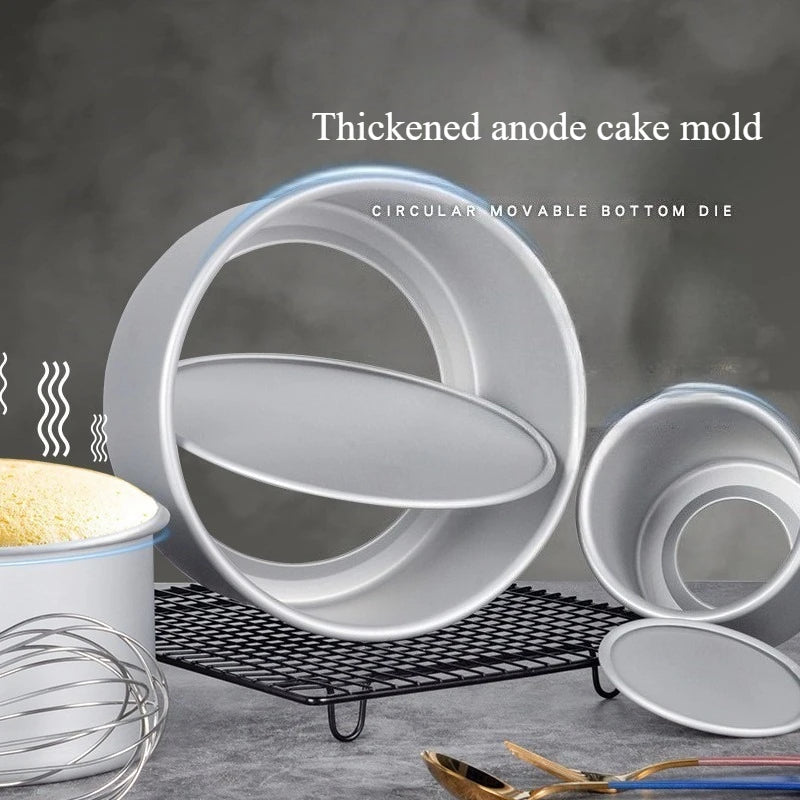 4/6/7/8 Inch Round Cake Pan Set With Removable Bottom Aluminum Alloy Chiffon Cake Mold Mould Set Round Cakes Tin Bakeware Tool