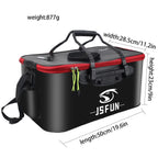 JSFUN Fishing Bucket Folding Thickening Living Fish Bucket Without Oxygen Pump Portable EVA Water Tank Outdoor Fishing Live Fish