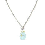 Cartoon Banana Milk Bottle Pendant Necklace with Lobster Clasp Protect Gold Silver Color Alloy Chain Jewelry Gift for Girl Women