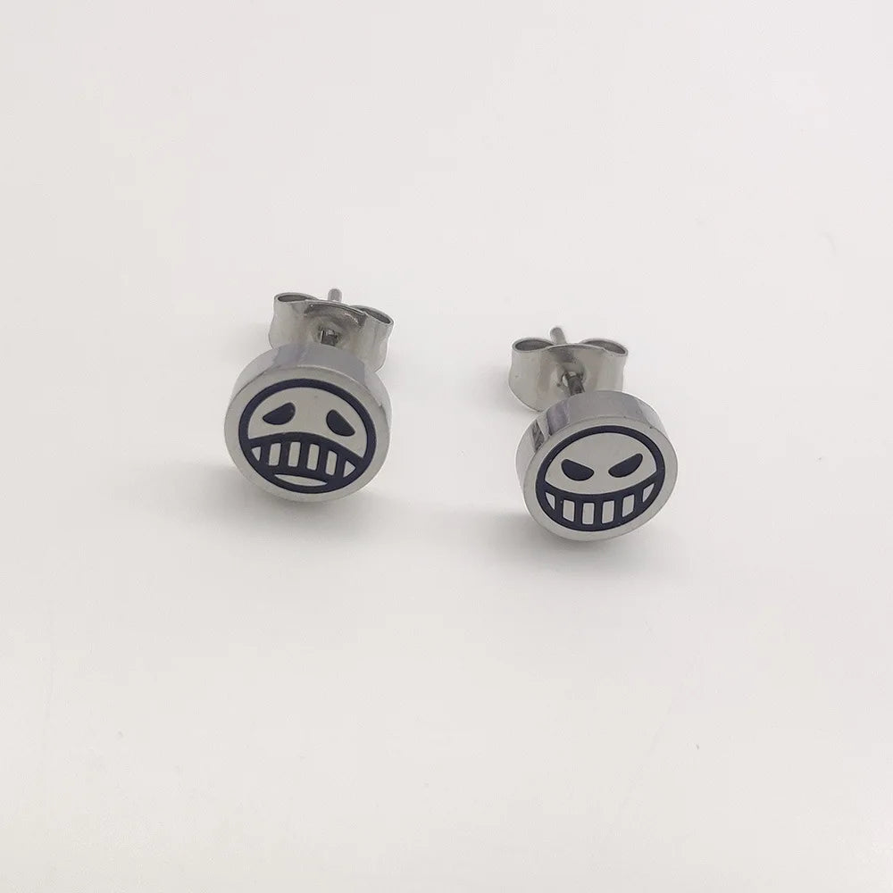 1pair Anime One Piece Luffy Ace Ear Accessories Trending Jewelry Earrings for Women Cosplay Xmas Gift 2024 Wholesale