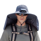 Summer Solar Fan Sun Hat For Men Women Shawl Neck Protection Fisherman Hat Outdoor Fishing Travel Visor Large Brim Bucket Hat