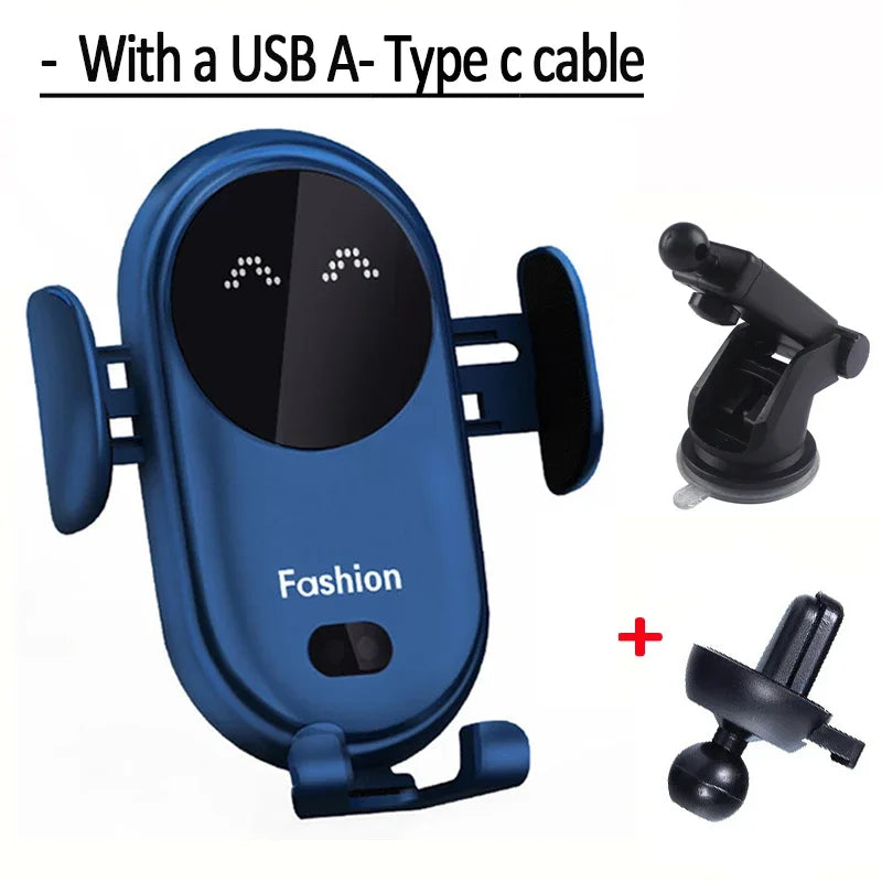 Fast Automatic Clamping Infrared Induction Car Wireless Charger Stand for iPhone 16 15 14 13 Pro Max Samsung Galaxy S25 S24 Plus