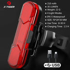 X-TIGER Bicycle Rear Light Waterproof MTB Bicycle Light USB Charge LED Bicycle Taillight Flash Tail Safety Bike Warning Light