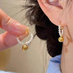 New Pearl Ball Pendant Earclips Sophisticated And Unique French Style Women s Earrings For Parties Jewelry Of High Quality