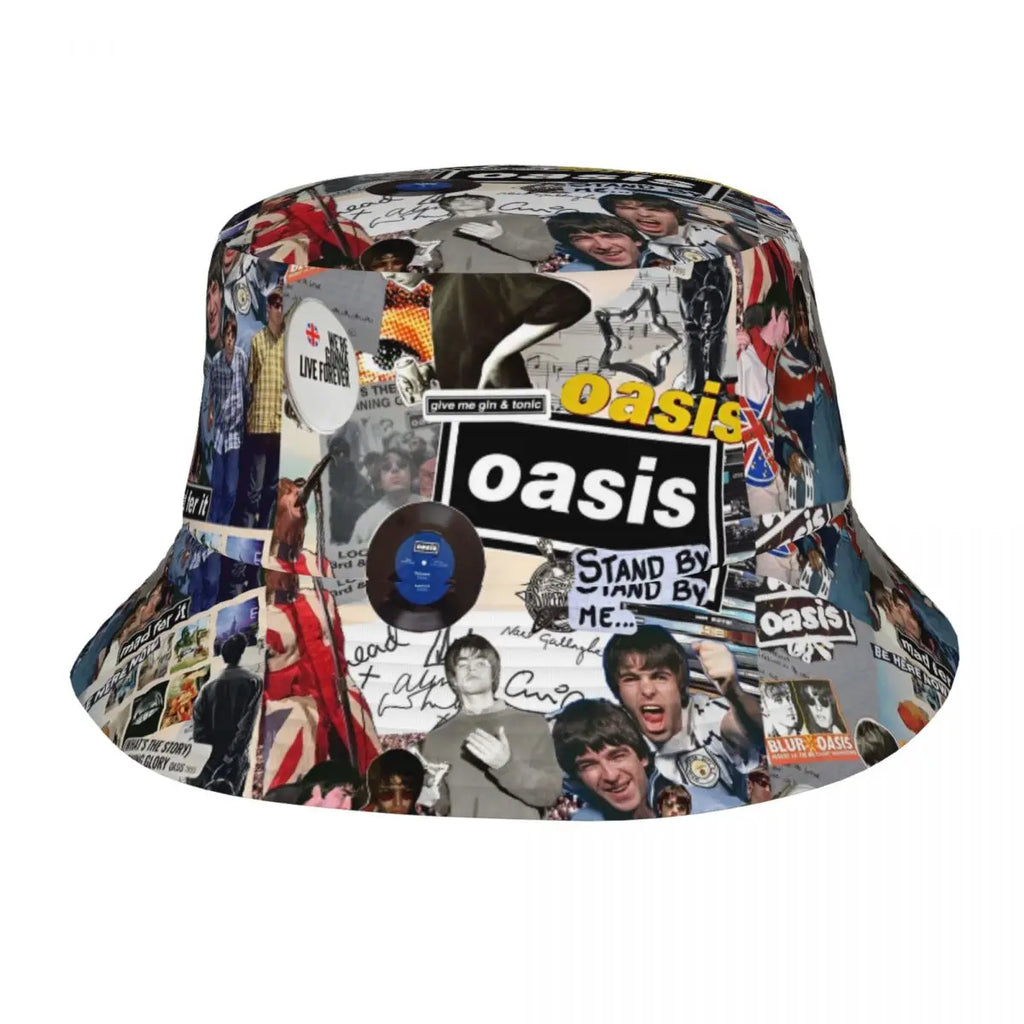 Hot Summer Headwear British Music Definitely Maybe Merchandise Bucket Hat Unisex Hot Sun Hats O-Oasis Ispoti Fishing Caps Hiking
