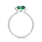 8mm Lab Grown Emerald Ring 925 Sterling Silver Round Cut for Women Men Colorful Rings Engagement Wedding Fine Jewelry