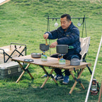 ‌Portable Windproof Camping Stove - Outdoor High Power LPG Gas Burner Integrated Cooking Cookware Stainless Steel 220g