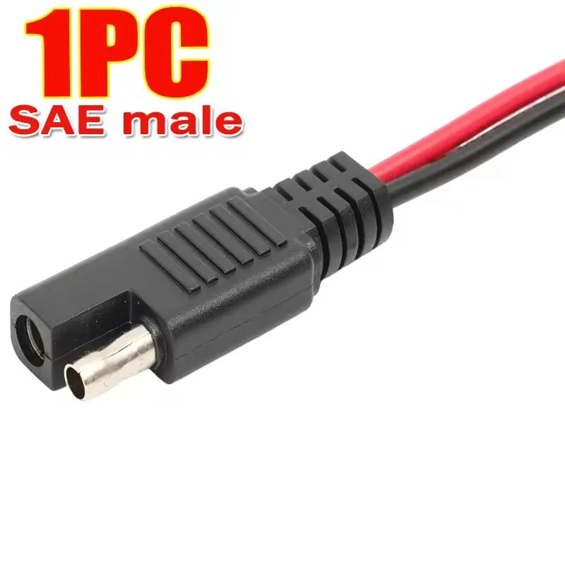 SAE Connector Cable 2 Pin Quick Disconnect Wire Harness for Motorcycle Solar Panel Battery Tender Automotive DC Power Extension