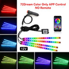 RGB Automotive Atmosphere Decorative Lamp Led Interior Light Strip Car Foot Ambient Lights with USB Cigarette with Remote Voice