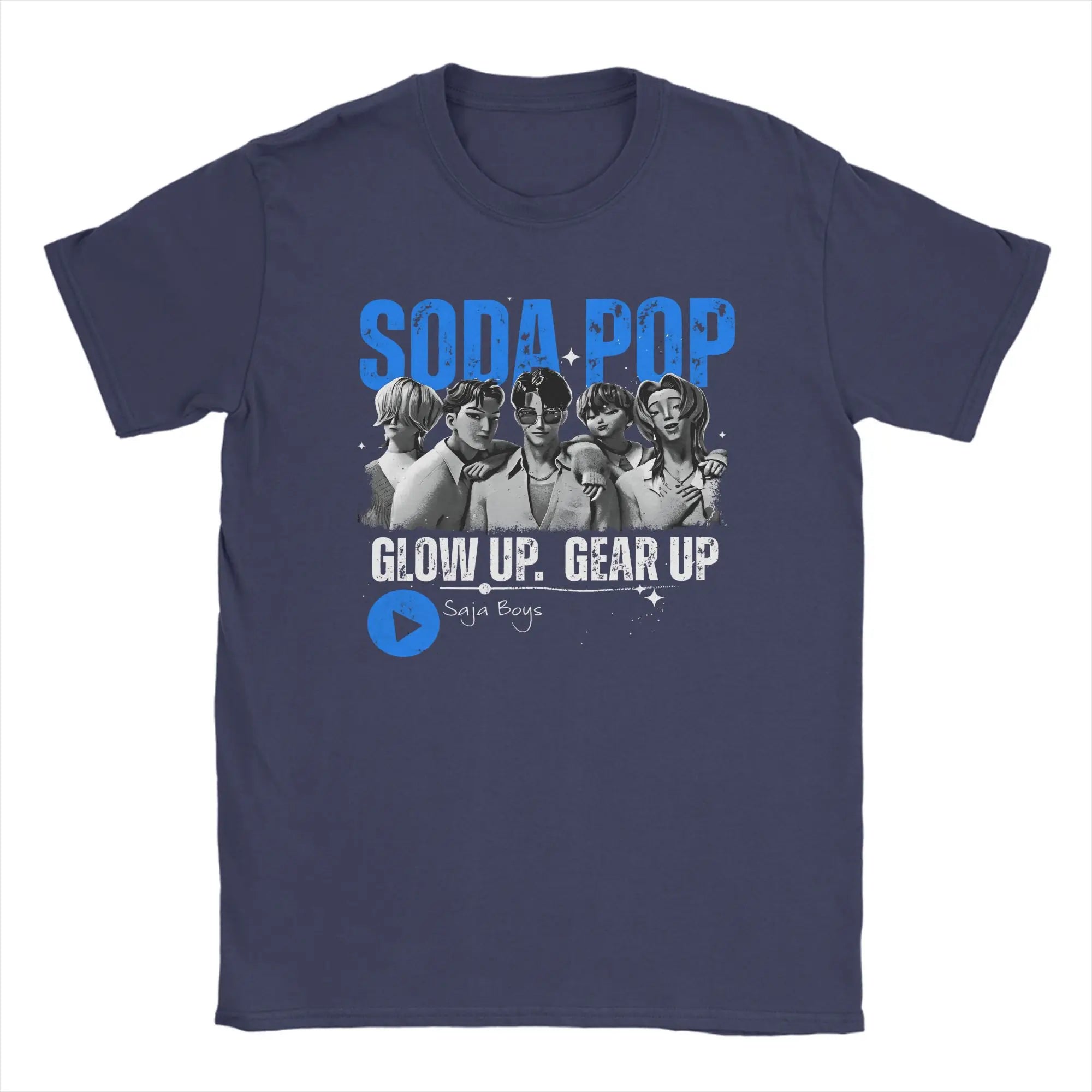 Kpop Demon Hunters Saja Boys 77807249 T-Shirts Men  Novelty 100% Cotton Tee Shirt Crewneck Short Sleeve T Shirts 4XL 5XL Tops