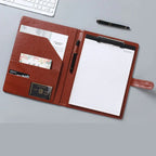 1pc Multifunctional A4 Conference Folder, Clipboard Leather File Folders,  for Business Conference