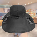 For Outdoor Camping Fishing Hiking Sunscreen Fisherman Hat Solar Fan Cap Portable Solar Charging Cap with Fan Suitable
