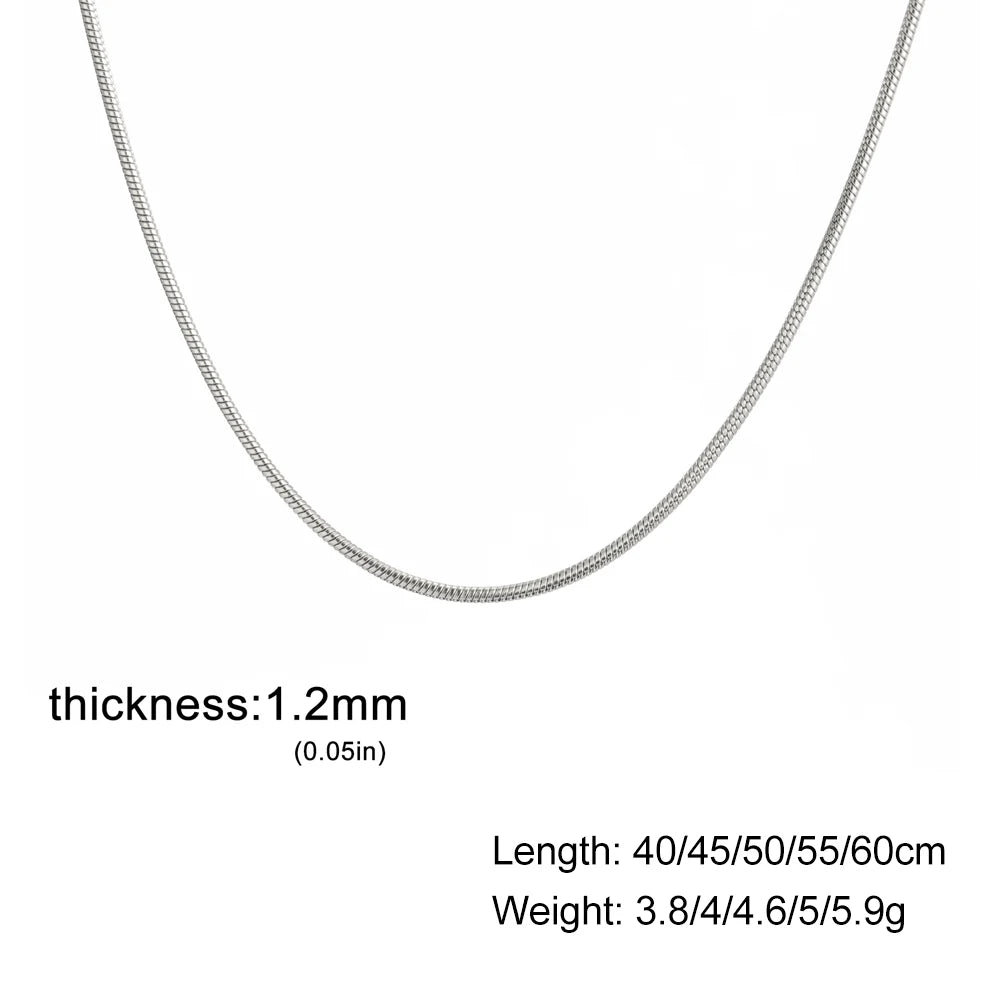 Cazador Stainless Steel Snake Chain Necklaces for Women Men Jewelry 2025 0.9mm 1.2mm 1.5mm 2mm Thickness Chains Birthday Gift