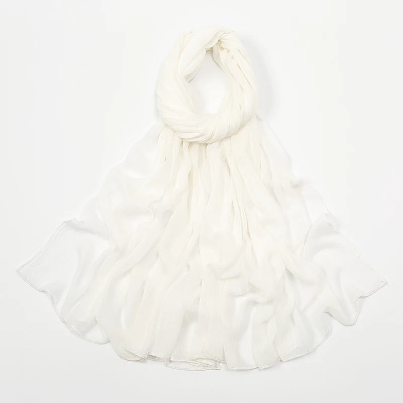 New Arrival Crinkle Rayon Hijab Women Muslim Scarf Shawls Solid Headscarf Wraps Big Size Plain Islamic Turban Headbands Foulard