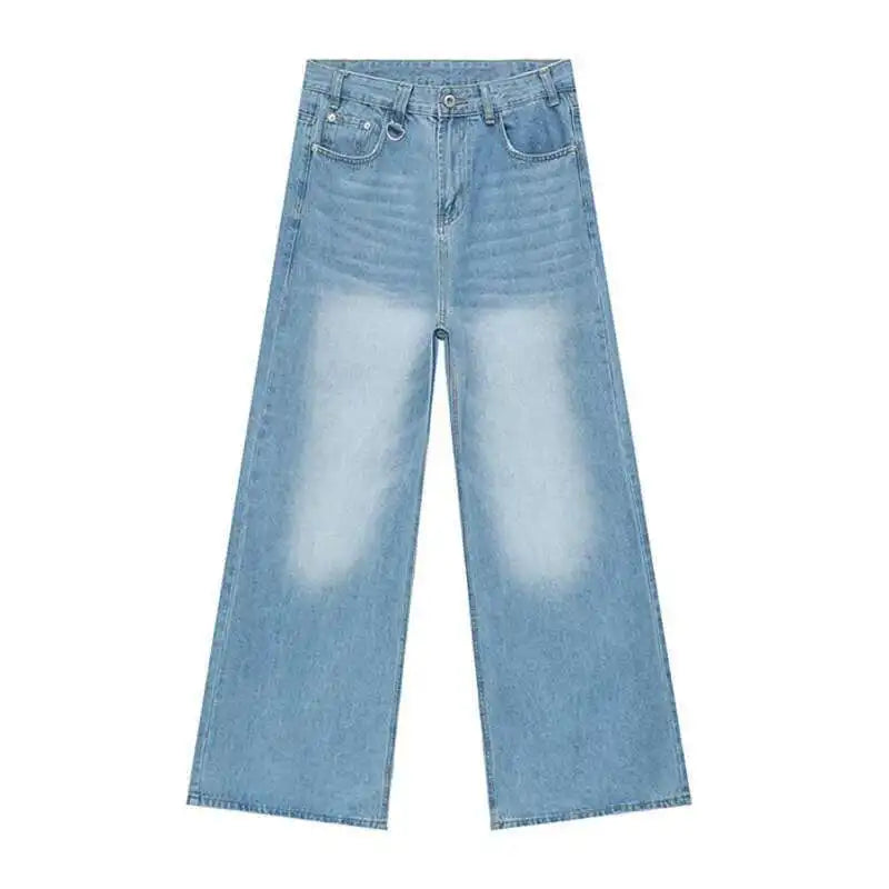 IEFB Wide Leg Jeans New Simple Style Pocket Zipper Casual Male Denim Pants 2025 Spring Fashion Men's Trousers Looes 9C1519