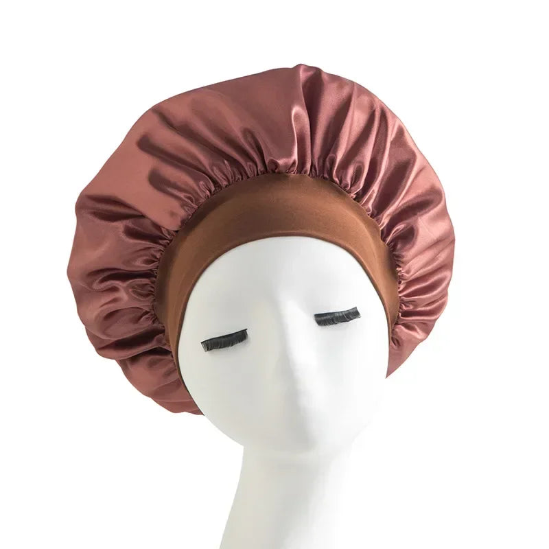 Satin Wide-brimmed Nightcap Styling Silk Headband for Sleeping Nightcap with Elasticated Floppy Band Cap Hair Shower Cap