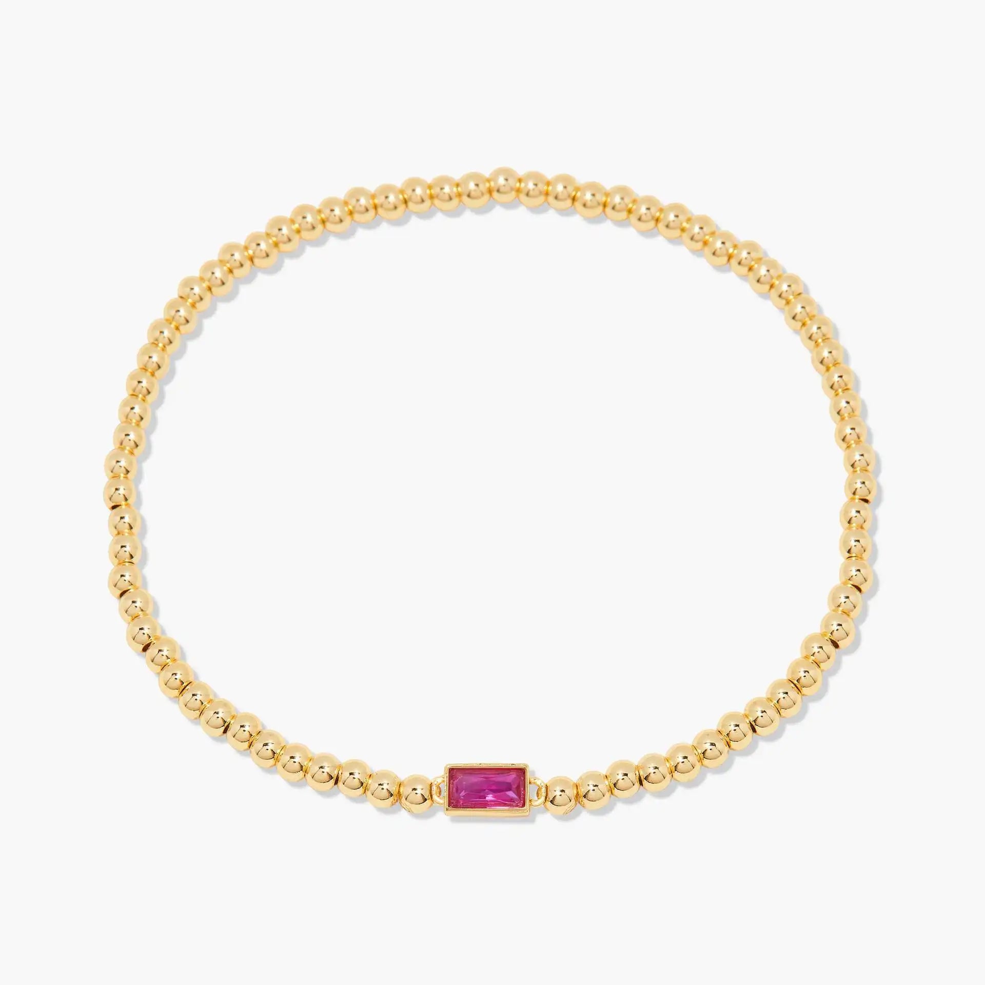 Miranda Unique Birthstone Bracelet 18K Gold Plated Stainless Steel Hypoallergenic Stretch Braceletable Jewelry Gift For Mom