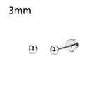 1-6 Pairs 18G Stainless Steel Small Tiny Cubic Zirconia Ball Screw Back Cartilage Helix Piercing Stud Earrings for Women Men