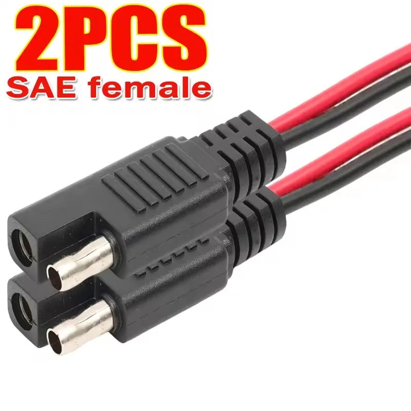 SAE Connector Cable 2 Pin Quick Disconnect Wire Harness for Motorcycle Solar Panel Battery Tender Automotive DC Power Extension