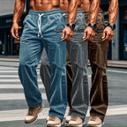 High Quality Striped Corduroy Men's Casual Pants Autumn Winter Loose Fashion Cargo Straight Pants Fitness Sports Hip Hop Pants