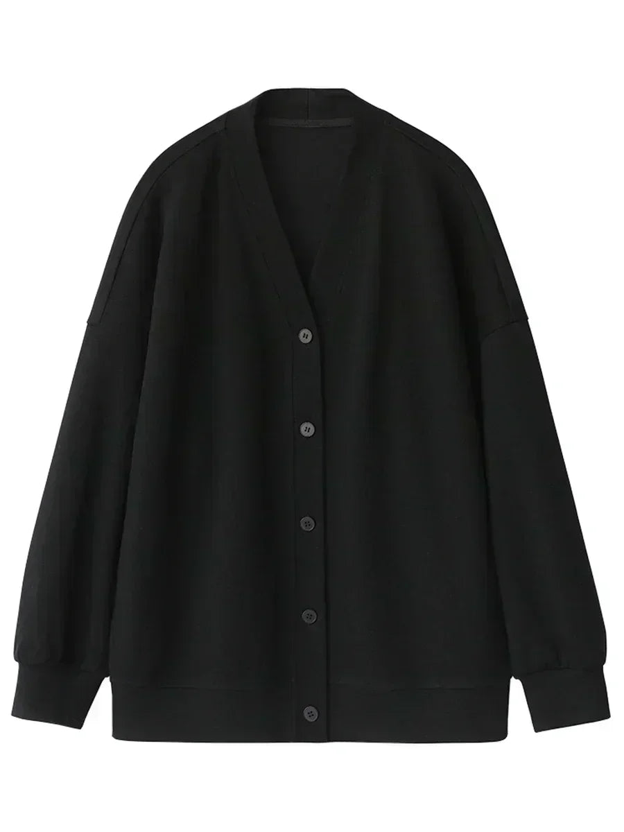 CHIC VEN Korean Autumn Winter Women's Sports Coat Casual Loose V-neck Sweatshirt for Women Thick Warm Tops Office Lady Female