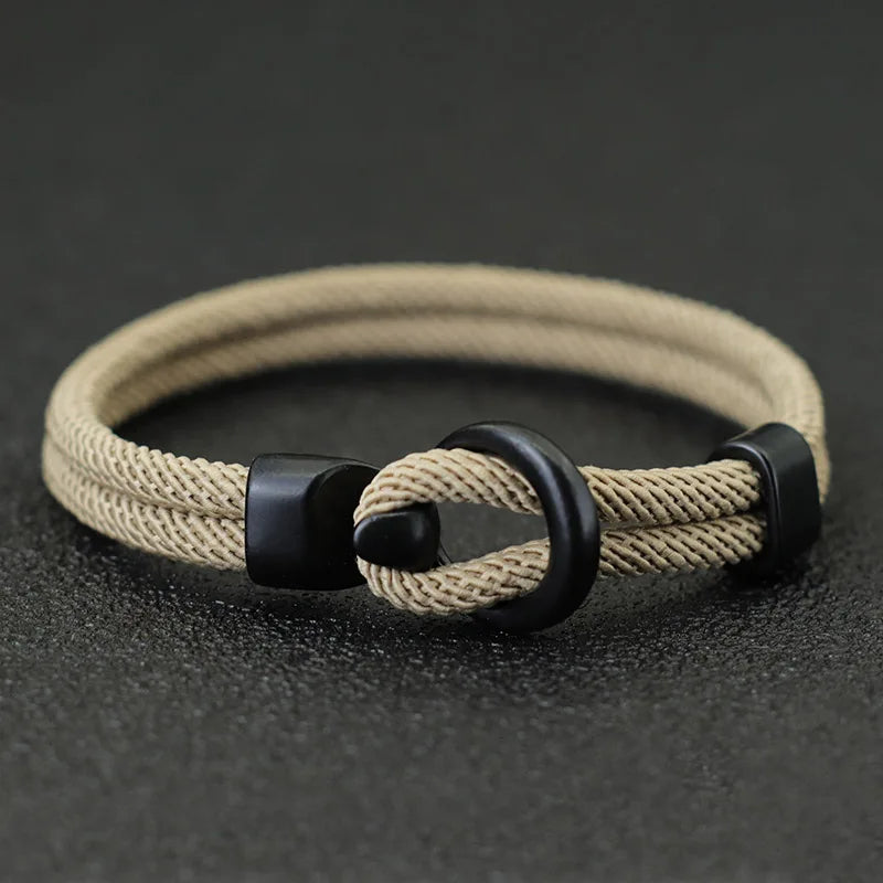Fashion Rope Bracelet Men Double Layer Outdoor Camping Braclet Homme Accessories Survival Paracord Braslet Gift For Him
