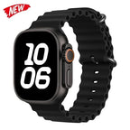Ocean Strap for Apple Watch Ultra 2 Band 49mm 44mm 40mm 45mm 41mm 42mm 46mm 38mm Silicone Bracelet iWatch Series 10 9 SE 8 7 6 5