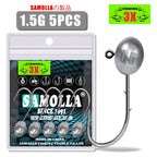 Jig Head Hook 3X Rockfish Ajing Fishing Hooks For Soft Worm Lure Bass Fish Pesca Goods 0.8-7g 5pcs/Bag Pike Trout Accessories