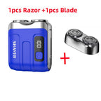 Mini Electric Smart Shaver Household Car Shaver Digital Display Dual Blade Rechargeable Shaver Powerful Beard Trimmer Tool