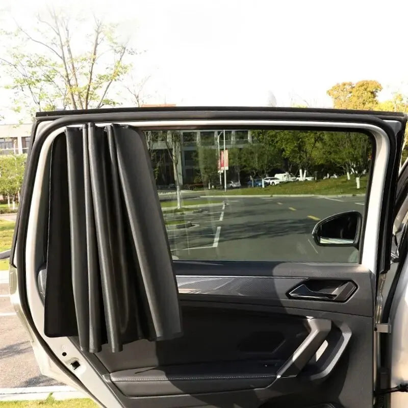 2Pcs Car Side Window Sun Shades with Magnet Privacy Curtains UV Reflection Anti-Glare Feature for Front And Back Windows