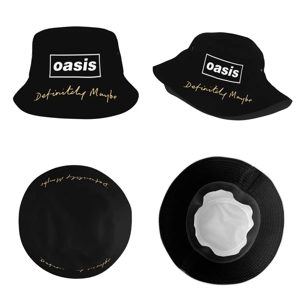 Hot Summer Headwear British Music Definitely Maybe Merchandise Bucket Hat Unisex Hot Sun Hats O-Oasis Ispoti Fishing Caps Hiking