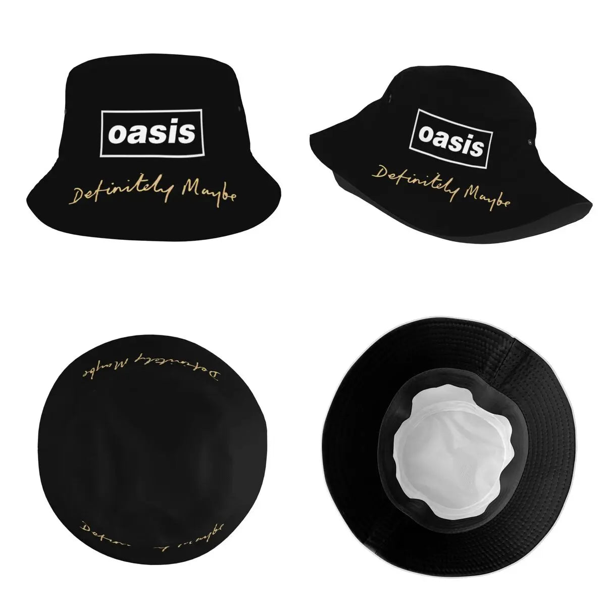 Hot Summer Headwear British Music Definitely Maybe Merchandise Bucket Hat Unisex Hot Sun Hats O-Oasis Ispoti Fishing Caps Hiking