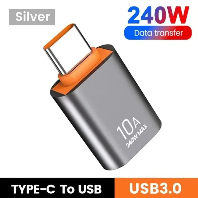 USB To Type-C Adapter 10A OTG USB 3.0 Type C Male To USB Female Converter Fast Charging Data Transfer For Macbook iphone Samsung