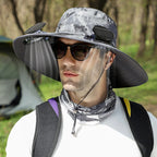 For Outdoor Camping Fishing Hiking Sunscreen Fisherman Hat Solar Fan Cap Portable Solar Charging Cap with Fan Suitable
