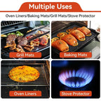 Oven Liners for Bottom of Electric Gas Oven Reusable Non-Stick Teflon Protector Mat Heat Resistant Grill Mats