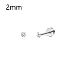 1-6 Pairs 18G Stainless Steel Small Tiny Cubic Zirconia Ball Screw Back Cartilage Helix Piercing Stud Earrings for Women Men