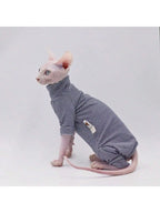 Sphynx Cat Clothes Leisure Stripe 4-legged Cotton Comfortable Hairless Cat Outfits Soft Winter Warm Devon Kornish Cat Clothes