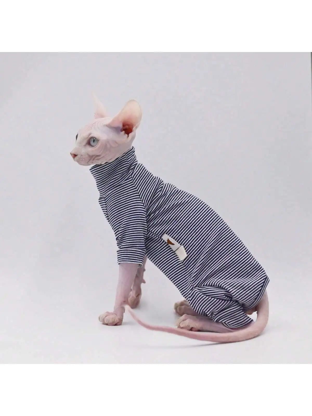 Sphynx Cat Clothes Leisure Stripe 4-legged Cotton Comfortable Hairless Cat Outfits Soft Winter Warm Devon Kornish Cat Clothes