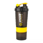 500ml Layered Protein Bottle Powder Shaker with Powder Storage Container Large Water Bottle Water Bottle with Wire Stirring Ball