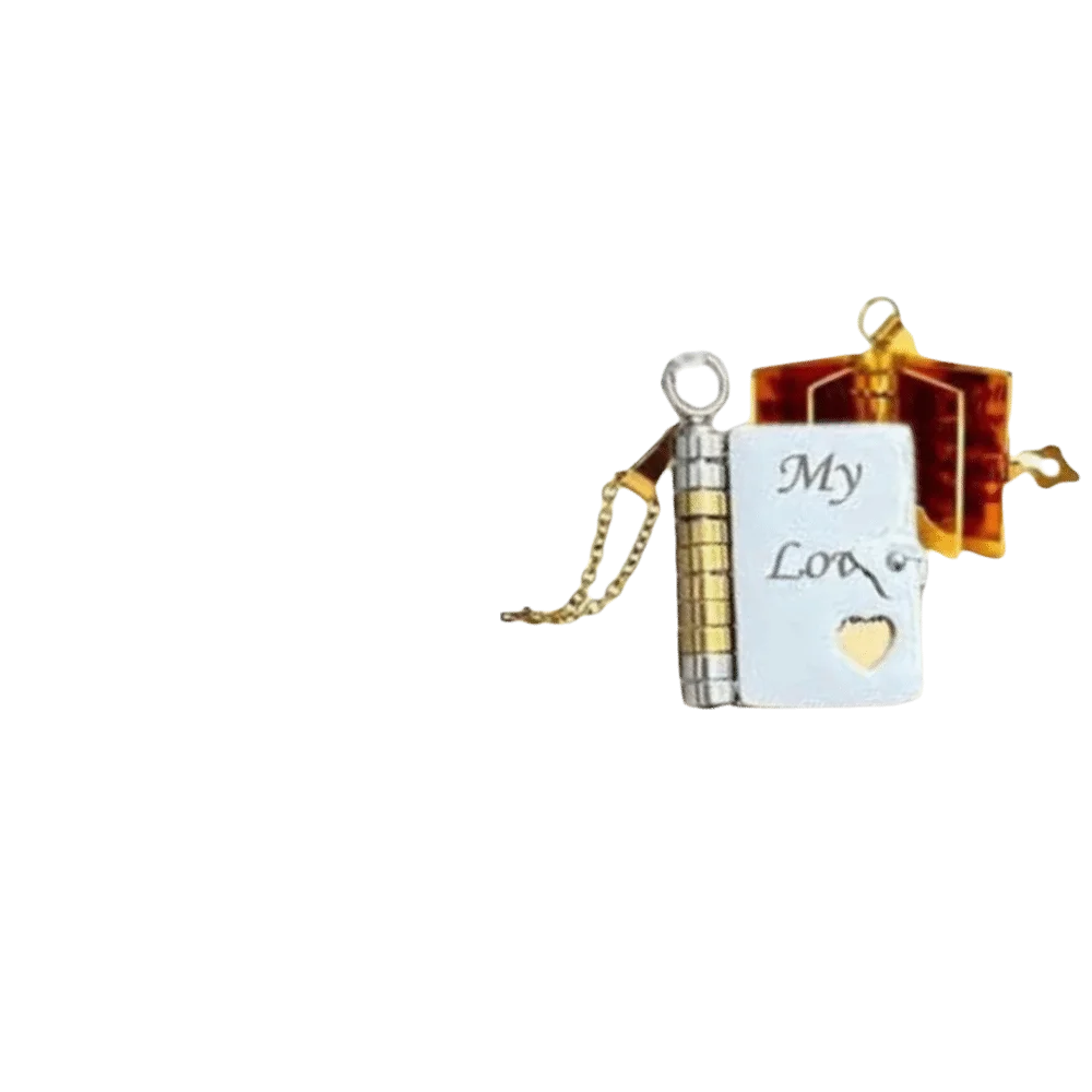 Openable Daughter Book Necklace Stainless Steel Gold Color Message Mini Book Pendant Necklace with Pages of Engraved Information