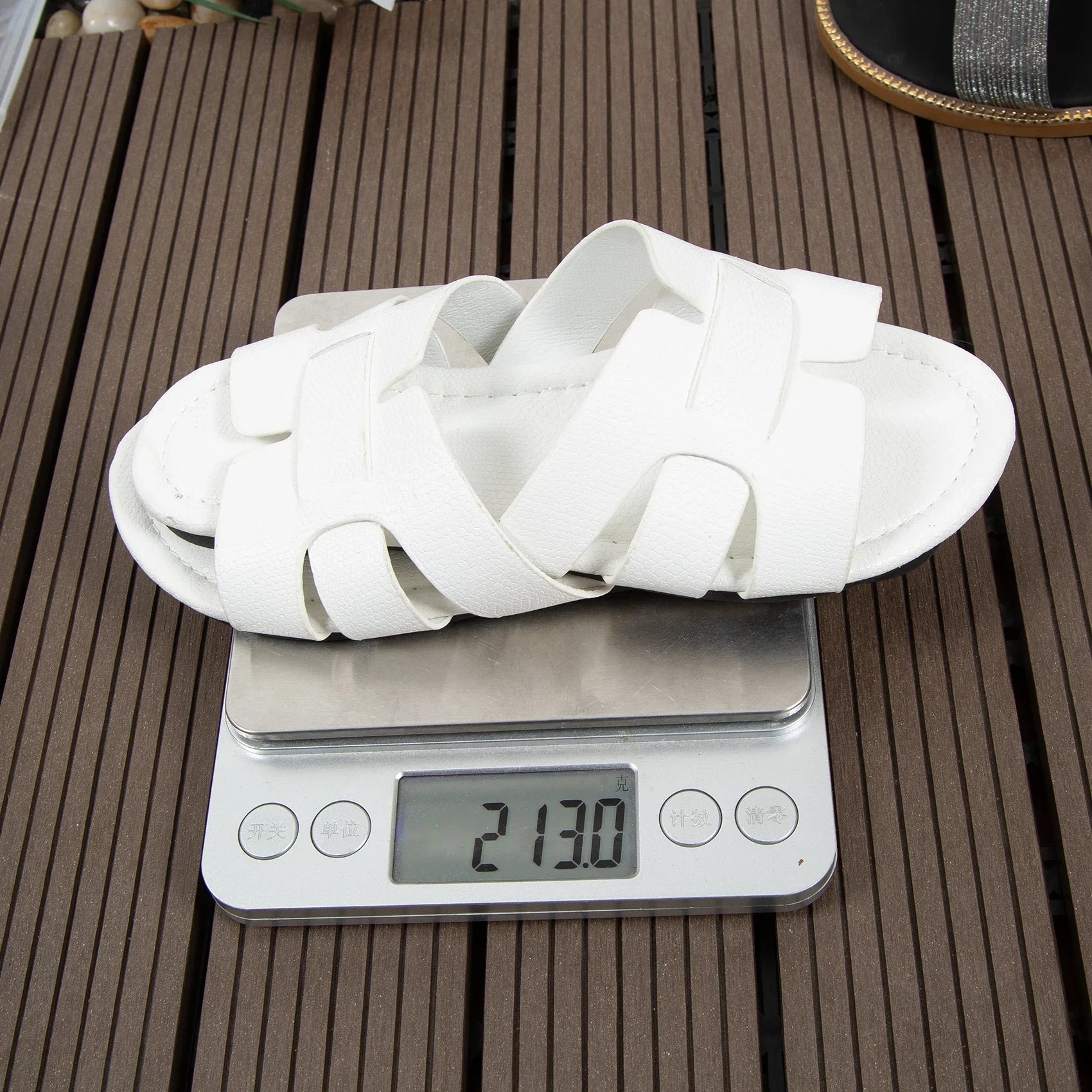 White flat slippers for women, open heel sandals, beach shoes, casual women's shoes, suitable for indoor and outdoor wear