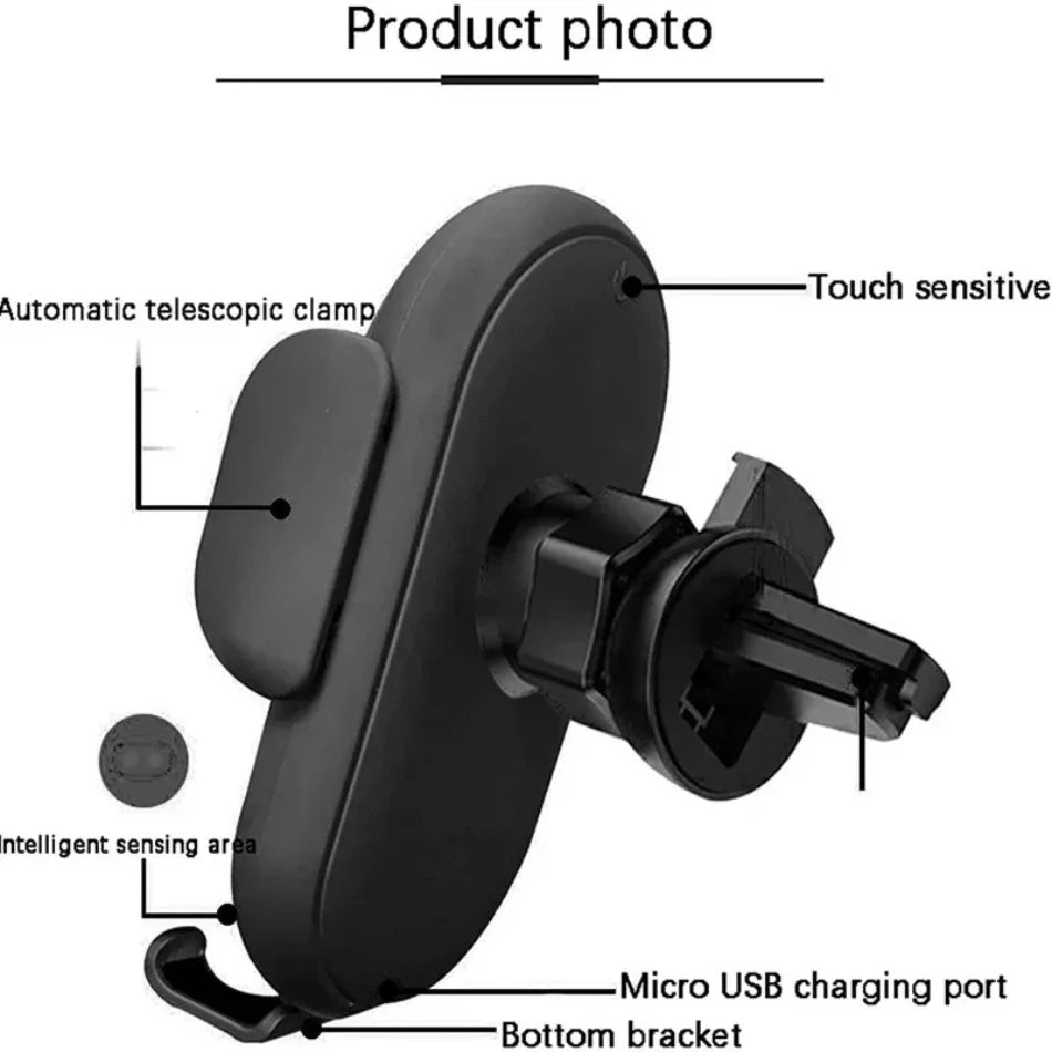 Fast Automatic Clamping Infrared Induction Car Wireless Charger Stand for iPhone 16 15 14 13 Pro Max Samsung Galaxy S25 S24 Plus