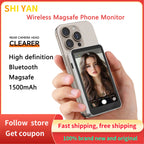 SHIYAN Magnetic Phone Selfie Monitor Screen Wireless Bluetooth Rear Selfie Touch Screen Monitor with Magsafe For iPhone Android