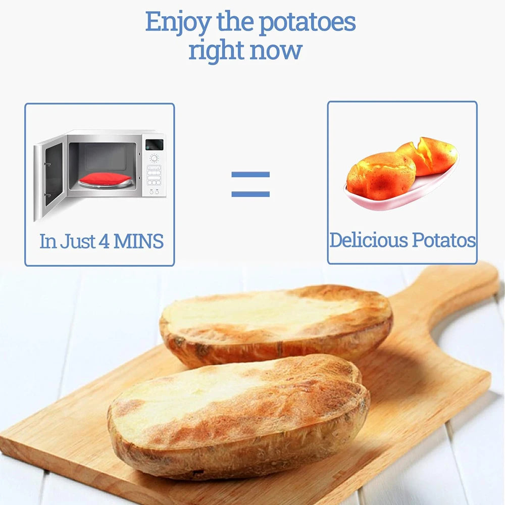 1/4PCS Reusable Express Microwave Potato Bag Saving Time Baking Fabric 4 Minutes Pouch Bag for Any Type of Potatoes Express Bake