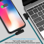 ANSEIP MFi Certified USB A to Lightning Cable for iPhone 13 14 Pro 11 12 mini XS Max XR X 7 8 Plus 90 Degree USB Charger Cable