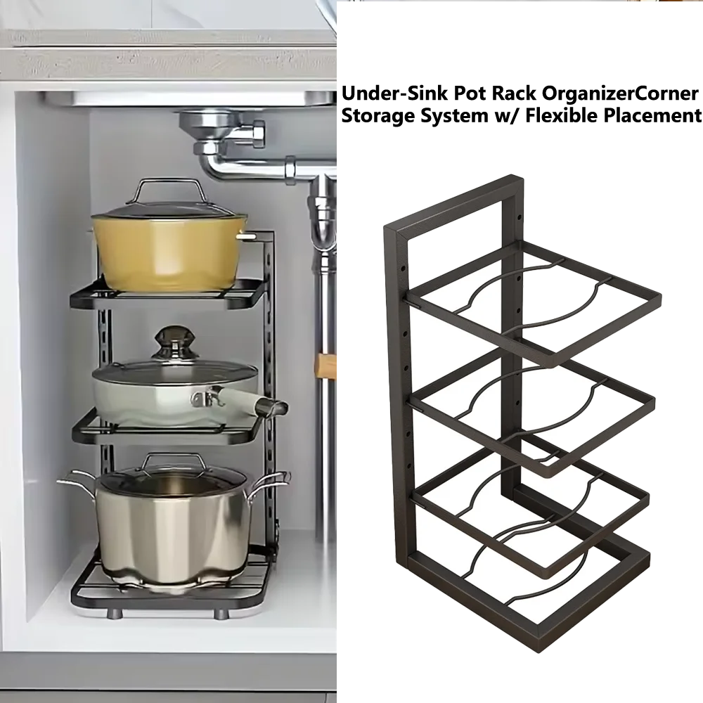 Pot Rack Put Pot With Special Storage Kitchen Stainless Steel Shelf Sink Multi-layer Household Cabinet Inside The Stratification