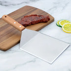 With Blade Grill Spatula Square/rectangle Head Griddle Spatula Pancake Scraper Anti-scald Handle Steak Spatula Burger