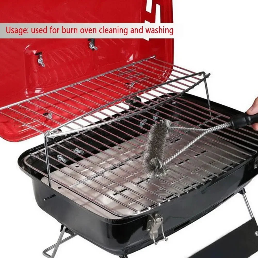 Barbecue Brush 3-Sided Barbecue Line Brush With Hanging Ring Suitable For Barbeque Cleaning On Weber Charcoal Grill Porcelain