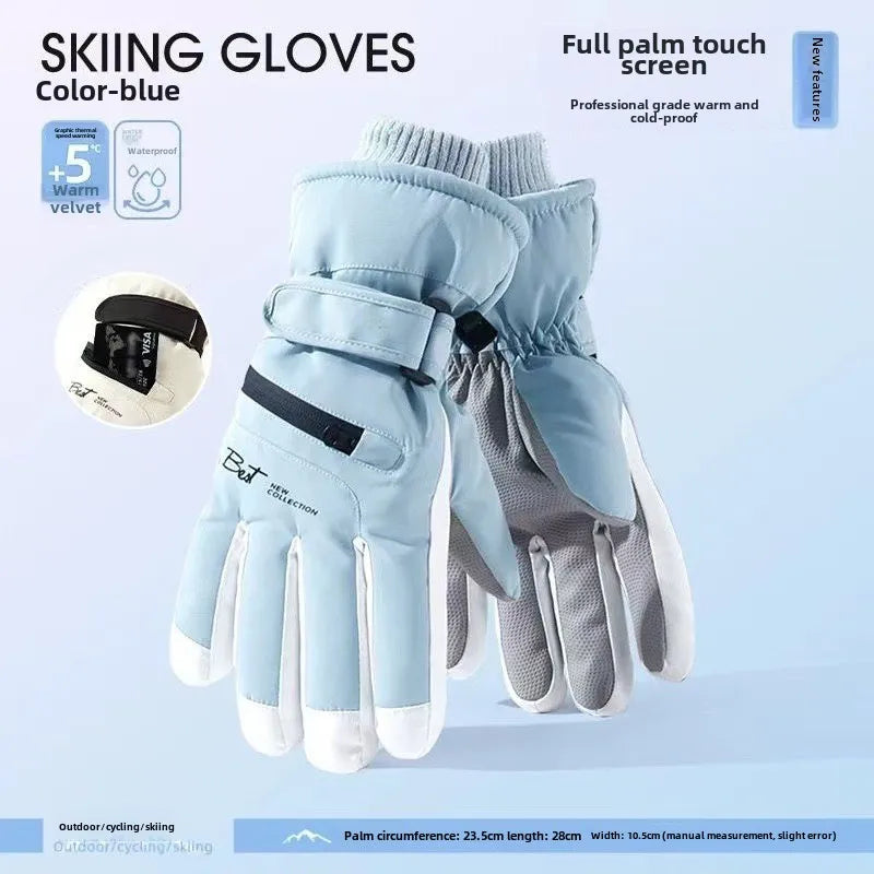 Winter Cycling Gloves Non Slip Touch Ski Gloves Snowboard Accessories Waterproof Pocket Warm Men's and Women's Gloves