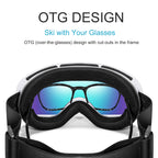Ourdoor Sports Teen Men Women Ski Goggles-Anti-fog UV400 Eyewear, Christmas and New Year Gift, Free Black Lens and Optical Frame